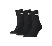 Sportsocken PUMA "short crew", Damen, Gr. 47-49, schwarz, Baumwollmischung, Elasthan, Polyamid, Polyester, unifarben mit Farbeinsatz, elastisch, Socken Sportsocken, gepolsterte Frottee-Sohle, atmungsa