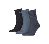 Puma 3P Short Crew Unisex Socks Schwarz/Blau Strl 35/39