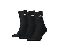 Sportsocken PUMA "short crew", Herren, Gr. 47-49, schwarz (3x schwarz), Baumwollmischung, Elasthan, Polyamid, Polyester, unifarben mit Farbeinsatz, elastisch, Socken Sportsocken, gepolsterte Frottee-S