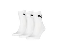 Sportsocken PUMA "short crew", Herren, Gr. 47-49, weiß (3x weiß), Baumwollmischung, Elasthan, Polyamid, Polyester, unifarben mit Farbeinsatz, elastisch, Socken Sportsocken, gepolsterte Frottee-Sohle,