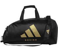 Sporttasche ADIDAS PERFORMANCE "2in1 Bag PU Boxing" Gr. L, schwarz (schwarz, gold), Taschen, B/H/T: 72cm x 34cm x 34cm L, Kunstleder, Sporttasche, Adidas Logo, B:72cm H:34cm T:34cm (30248209-L) schwar