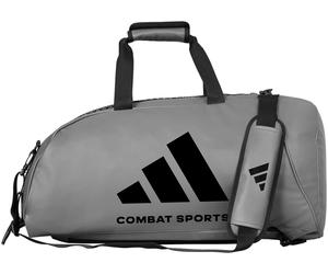 Sporttasche ADIDAS PERFORMANCE "2in1 Bag PU" Gr. S, grau (grau, schwarz), Taschen, B/H/T: 56cm x 29cm x 29cm S, Kunstleder, Sporttasche, B:56cm H:29cm T:29cm (99129425-S) grau, schwarz