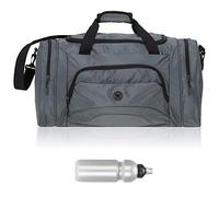 Sporttasche Damen Herren Color Big 55 cm 40 L Nassfach Reisetasche Sport Fitness Sauna Tasche groß 1296 + Trinkflasche (Titan Grey (Grau))