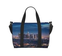 Sporttasche Damen Herren Reisetasche Duffle Bag Lustig Giraffe Weekender Canvas Tragetasche für Reisen Schwimmen Fitness Workout Sporttasche Seesack, Los Angeles Skyline, One size