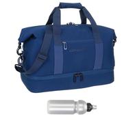 Sporttasche Elephant One Nassfach 47 cm 30L Schuhfach 13115 Blau +Flasche | Damen Herren Reisetasche 0L Schuhfach Mattenhalter Innentaschen Sport Gym Reise Sauna Fitness Schultertasche Tasche