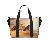Sporttasche für Damen und Herren, Reisetasche, ägyptische Pyramide in Wüste, Wochenendtasche, Segeltuch, Handgepäcktasche für Reisen, Schwimmen, Fitness, Workout, Sport, Duffle-Tasche, Schwarz,