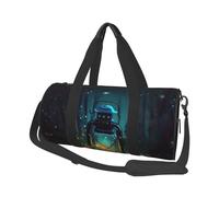 Sporttasche für Damen und Herren, Reisetasche, Motiv: Glühwürmchen und Laterne, Wochenendtasche, Segeltuch, Handgepäcktasche für Reisen, Schwimmen, Fitness, Workout, Sport, Seesack, Schwarz,