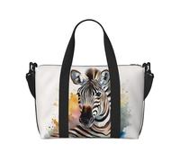 Sporttasche für Damen und Herren, Reisetasche, niedlicher Frosch, Wochenendtasche, Segeltuch, Handgepäcktasche für Reisen, Schwimmen, Fitness, Workout, Sport, Niedliches Zebra-Aquarell, Einheitsgröße