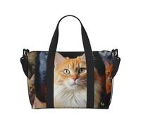 Sporttasche für Damen und Herren, Reisetasche, Wochenendtasche, Handgepäck, Übernachtungstasche, für Reisen, Schwimmen, Fitness, Workout, Sport, Tallinn Estland, Stadtbild, Katzen und Tiere