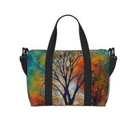 Sporttasche für Damen und Herren, Reisetasche, Wochenendtasche, Handgepäcktasche für Reisen, Schwimmen, Fitness, Workout, Sport, niedlicher Elefant, Spieltasche, Bunte Lebensbäume, Einheitsgröße