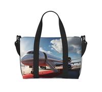 Sporttasche für Damen und Herren, Reisetasche, Wochenendtasche, Handgepäcktasche für Reisen, Schwimmen, Fitness, Workout, Sport, rote Rosen, Busch im Garten, Flugzeug mit rotem Teppich, Einheitsgröße