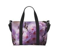 Sporttasche für Damen und Herren, Reisetasche, Wochenendtasche, Handgepäcktasche für Reisen, Schwimmen, Fitness, Workout, Sport, Valentinstag, Paar Schwäne, Herz-Duffle-Tasche, Cherry Blossom