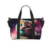 Sporttasche für Damen und Herren, Reisetasche, Wochenendtasche, Handgepäcktasche für Reisen, Schwimmen, Fitness, Workout, Sport, Korea, Winter, See, Galaxy Cat Baby, Einheitsgröße