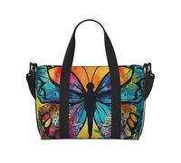 Sporttasche für Damen und Herren, Reisetasche, Wochenendtasche, Handgepäcktasche für Reisen, Schwimmen, Fitness, Workout, Sport, niedlicher Elefant, Spieltasche, Butterfly Batikfärbung, Einheitsgröße