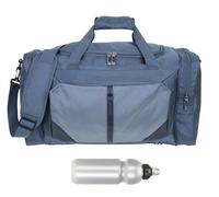 Sporttasche groß Damen Herren Large 52 cm 40 L Nassfach Reisetasche Sport Fitness Sauna Saunatasche Schwimmtasche Tasche groß Force 5176 Large + Trinkflasche (Titan Grey (Grau))