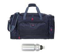 Sporttasche groß Damen Herren Trainer Large 55 cm 40 L Nassfach Reisetasche Sport Fitness Sauna Saunatasche Schwimmtasche Tasche groß 1243 + Trinkflasche (Black (schwarz))