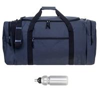Sporttasche Herren Damen sehr groß XXL Spear Gym 68 cm 65 Liter Bag Fußballtasche Saunatasche Sport Fitness Sauna Gymbag 658 Large + Trinkflasche (Grau)