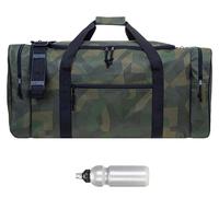 Sporttasche Herren Damen sehr groß XXL Spear Gym 68 cm 65 Liter Bag Fußballtasche Saunatasche Sport Fitness Sauna Gymbag 658 Large + Trinkflasche (Camouflage Grün)
