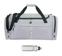 Sporttasche Herren Reisetasche Saunatasche Damen Maxi XL 70 cm 65 L Nassfach Schuhfach Sport Fitness Sauna Gym Bag Tasche sehr groß 1036 + Trinkflasche (Titan Grey (grau-schwarz))