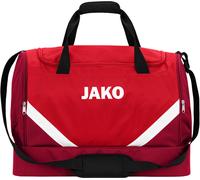 JAKO Sporttasche Iconic mit Bodenfach (Größe L - 85 Liter) rot/weinrot - 65x30x44cm