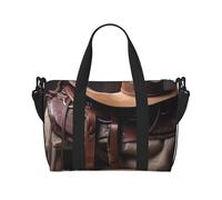 Sporttasche, kleine Farbe, Eulenmuster, Reisetasche mit Schuhfach, Tragetasche für Damen und Herren, Pferdesattel mit Cowboyhut, Einheitsgröße