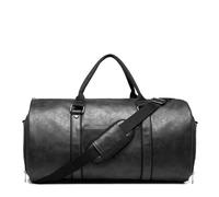 Sporttasche Leder PU-Anzug-Reisetasche, große Kapazität, Kleidersack for Tragen, Business-Fluggepäck, Reisetasche mit Schuhbeutel for Männer und Frauen(Black)