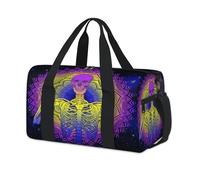 Sporttasche mit buntem Mandala-Skelett-Totenkopf-Design, Wochenende, Übernachtung, Reisetasche, Reisetasche, für Kinder, Mädchen, Jungen, Damen, Herren