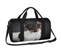 Sporttasche mit Motiv "Toy Fox Terrier", Hunde-Aufdruck, Wochenende, Übernachtung, lässige Tragetasche, Reisetasche, Reisetasche, Reisetasche, für Kinder, Mädchen, Jungen, Damen, Herren