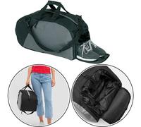 Sporttasche mit Schuhfach ca. 52x27,5x27cm aus 600D Polyester, Umhängetasche, Gym Tasche, Reisetasche, 35L, Schwarz/Grau