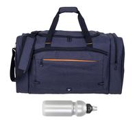 Sporttasche Reisetasche groß Damen Herren Large 53 cm 40 L Nassfach Sport Fitness Sauna Gym Bag Fitnesstasche Tasche groß Accent 1356 Large + Trinkflasche (Anthrazit (Dunkelgrau))