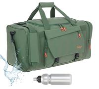Sporttasche Reisetasche Saunatasche Herren Damen aus Plane Elephant Tour 55 cm 40 Liter mit Yogamatte - Halterung Bag Sport Fitness Sauna Tasche Gymbag 1304 Large + Trinkflasche (Jungle Green (Grün))
