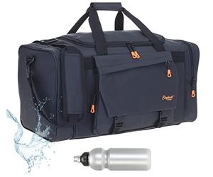 Sporttasche Reisetasche Saunatasche Herren Damen aus Plane Elephant Tour 55 cm 40 Liter mit Yogamatte - Halterung Bag Sport Fitness Sauna Tasche Gymbag 1304 Large + Trinkflasche (Black (Schwarz))