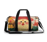 Sporttasche, Reisetasche, süße Bulldogge, mit Fach, Workout-Tasche, Übernachtungstasche für Damen und Herren, Niedliche Hahn-Hühner, 17.7in/9in/9in