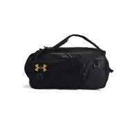 Sporttasche UNDER ARMOUR "UA CONTAIN DUO MD BP DUFFLE", schwarz,, metallic gold, Obermaterial: 100% Polyester, Taschen Sporttasche, für Training und Reisen, mit Laptop-Fach, robustes Material (8995386