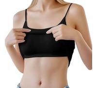 Sporttop Damen Eng Kurz Crop Tops Damen Mit BH Basic Top Skims Unterhemd Ärmellos Tanktop Camisole-Tops Einfarbig Spaghettiträger Stretch Sommertop Sexy Unterziehshirt Bequeme Hemd Oberteil