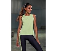 Sporttop LASCANA ACTIVE, Damen, Gr. L (44/46), blau (grün), Obermaterial: 90% Polyester, 10% Elasthan, unifarben, figurumspielend hüftlang, Rundhals, Tops Sporttop, mit Cut-Out Ausschnitt im Rücken (4