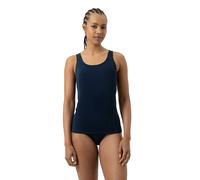 Sporttop MEY "SERIE EMOTION", Damen, Gr. 46, blau (night blau), Feinripp, Obermaterial: 50% Viskose, 46% Polyamid, 4% Elasthan, figurbetont hüftbedeckend, Rundhals, Tops Sporttop, ohne Seitennähte, br