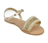 Spot On Damen Beaded Sandale Leder Kollektion (38 EU) (Gold)