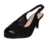 Spot On Damen-Sandalen mit Peep-Toe-Schnalle, breite Passform, F1R2045