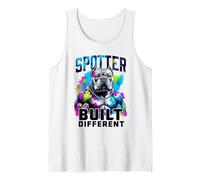 Spotter American Bully Funny Gym Dog Dad Workout Lifting Tank Top