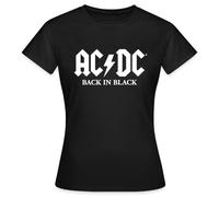 Spreadshirt AC/DC Back In Black Logo Mit Blitz Frauen T-Shirt, S, Schwarz