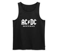 Spreadshirt AC/DC Back In Black Logo Mit Blitz Männer Premium Tank Top, XXL, Schwarz