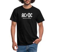 Spreadshirt AC/DC Back In Black Logo Mit Blitz Männer T-Shirt, 3XL, Schwarz