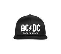 Spreadshirt AC/DC Back In Black Logo Mit Blitz Snapback Cap, One Size, Schwarz/Schwarz