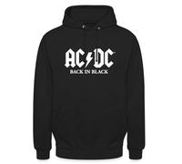 Spreadshirt AC/DC Back In Black Logo Mit Blitz Unisex Hoodie, 3XL, Schwarz