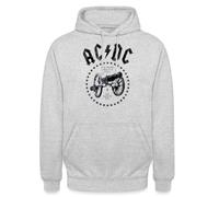 Spreadshirt AC/DC for Those About to Rock Logo Mit Kanone Unisex Hoodie, 3XL, Hellgrau meliert