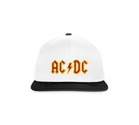 Spreadshirt AC/DC In Rot Und Gelb Stick Snapback Cap, One Size, Weiß/Schwarz