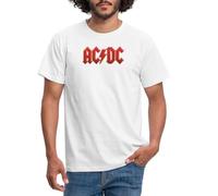 Spreadshirt AC/DC Klassisches Logo Mit Blitz Männer T-Shirt, 4XL, Weiß