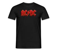 Spreadshirt AC/DC Klassisches Logo Mit Blitz Männer T-Shirt, L, Schwarz