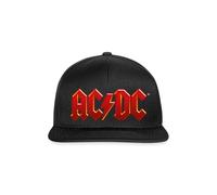 Spreadshirt AC/DC Klassisches Logo Mit Blitz Snapback Cap, One Size, Schwarz/Schwarz